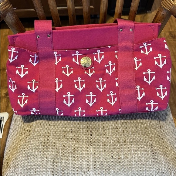 Tommy Hilfiger Vintage Pink Canvas Anchor Tote Bag EUC!! - Picture 1 of 16